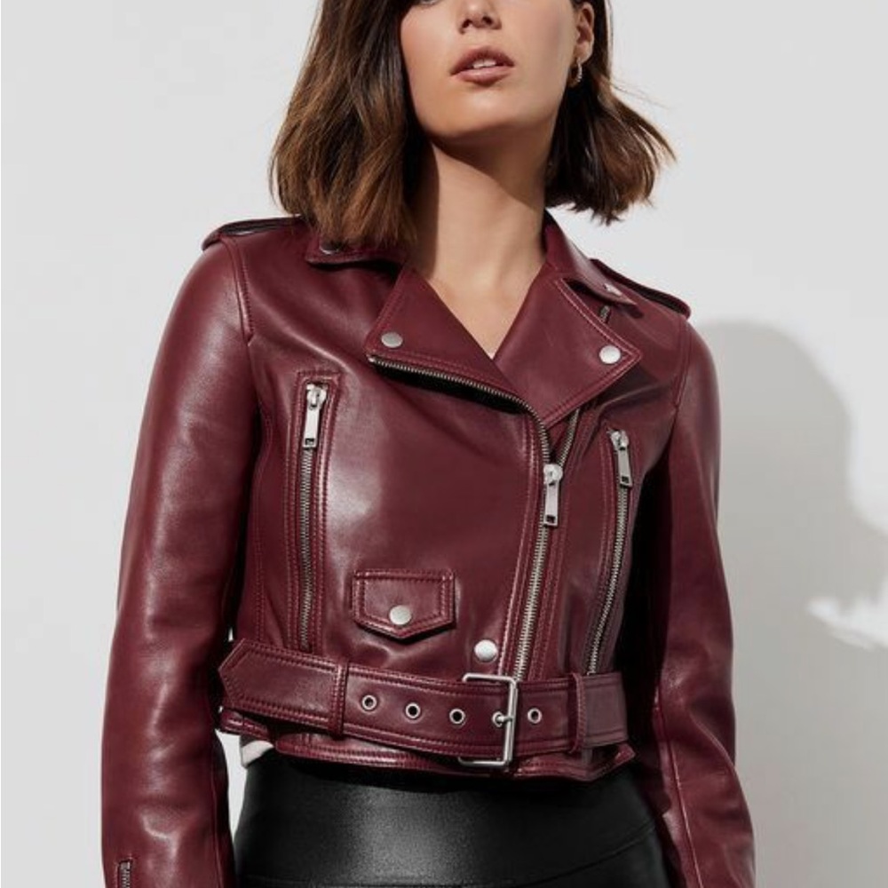 Pistola Women's Burgundy Leather Jacket